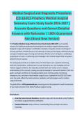 Medical Surgical and Diagnostic Procedures ICD - MEDICAL EXAM STUDY GUIDE ACCURATE QUESTIONS AND CORRECT DETAILED ANSWERS WITH RATIONALES &vert;&vert; 100&percnt; GUARANTEED PASS <BRAND NEW VERSION>