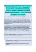 Med Surg 2 Exam 1 - MEDICAL EXAM STUDY GUIDE ACCURATE QUESTIONS AND CORRECT DETAILED ANSWERS WITH RATIONALES &vert;&vert; 100&percnt; GUARANTEED PASS <BRAND NEW VERSION>
