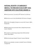 NATIONAL REGISTRY OF EMERGENCY MEDICAL TECHNICIANS EXAM SCRIPT 2026 QUESTIONS WITH SOLUTIONS GRADED A&plus;