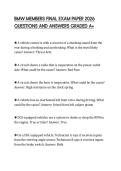 BMW MEMBERS FINAL EXAM PAPER 2026 QUESTIONS AND ANSWERS GRADED A&plus;