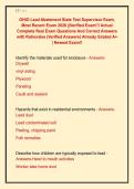OHIO Lead Abatement State Test Supervisor Exam&comma;  Most Recent Exam 2026 &vert;&vert;Verified Exam&excl;&excl;&excl; Actual  Complete Real Exam Questions And Correct Answers  with Rationales &lpar;Verified Answers&rpar; Already Graded A&plus;  &vert; Newest Exam&excl;&excl;