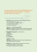 ALABAMA REAL ESTATE SALESPERSON EXAM 100 QUESTIONS WITH CORRECT ANSWERS LATEST 2025-2026 UPDATE