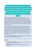 Comprehensive Sterile Processing and Surgical Instrumentation Guide - SURGICAL EXAM STUDY GUIDE ACCURATE QUESTIONS AND CORRECT DETAILED ANSWERS WITH RATIONALES &vert;&vert; 100&percnt; GUARANTEED PASS <BRAND NEW VERSION>