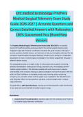 EMT Medical Terminology - MEDICAL EXAM STUDY GUIDE ACCURATE QUESTIONS AND CORRECT DETAILED ANSWERS WITH RATIONALES &vert;&vert; 100&percnt; GUARANTEED PASS <BRAND NEW VERSION>