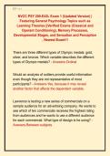NVCC PSY 200-E43L Exam 1 &lpar;Updated Version&rpar; &vert;  Featuring General Psychology Topics such as  Learning Theories &vert;&vert;Verified Exams &lpar;Classical and  Operant Conditioning&rpar;&comma; Memory Processes&comma;  Developmental Stages&comma; and Sensation and Perception  &comma; Newest Exam&excl;&excl;&excl;