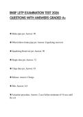 BNSF LETP EXAMINATION TEST 2026 QUESTIONS WITH ANSWERS GRADED A&plus;