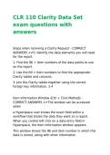 CLR 110 Clarity Data Set exam questions with answers