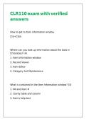 CLR110 exam with verified answers