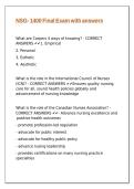 NSG- 1400 Final Exam with answers