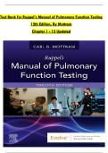 Test Bank for Ruppel&rsquo;s Manual of Pulmonary Function Testing 11th Edition &ndash; All Chapters Exam Q&A