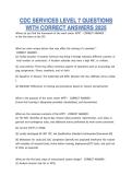 CDC SERVICES LEVEL 7 QUESTIONS WITH CORRECT ANSWERS 2025