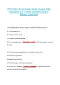 PNVN 1112 Exam Study Guide Newest 2026  Questions and Correct Detailed Answers  Already Graded A&plus; 
