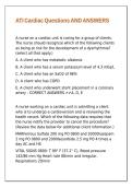 ATI Cardiac Questions AND ANSWERS&period;