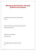 Menopause Society Exam 2026&sol;2027 &ndash; Key Quiz Questions and Rationalized Answers