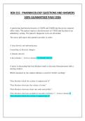 BSN 215 - PHARMACOLOGY QUESTIONS AND ANSWERS 100&percnt; GUARANTEED PASS&excl; 2026