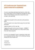 ATI Cardiovascular Targeted Exam QUESTIONS WITH ANSWERS