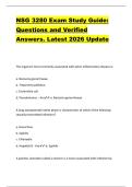NSG 3280 Exam Study Guide&colon;  Questions and Verified  Answers&period; Latest 2026 Update 
