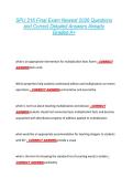 SPU 216 Final Exam Newest 2026 Questions  and Correct Detailed Answers Already  Graded A&plus;