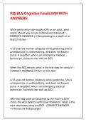 RQI BLS Cognitive Final EXAM WITH ANSWERS