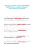 NUR 216 Final Exam Review Topics Newest  2026 Questions and Correct Detailed  Answers Already Graded A&plus; 