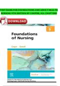 TEST BANK FOR FOUNDATIONS AND ADULT HEALTH NURSING 9TH EDITION BY COOPER&comma; ALL CHAPTERS