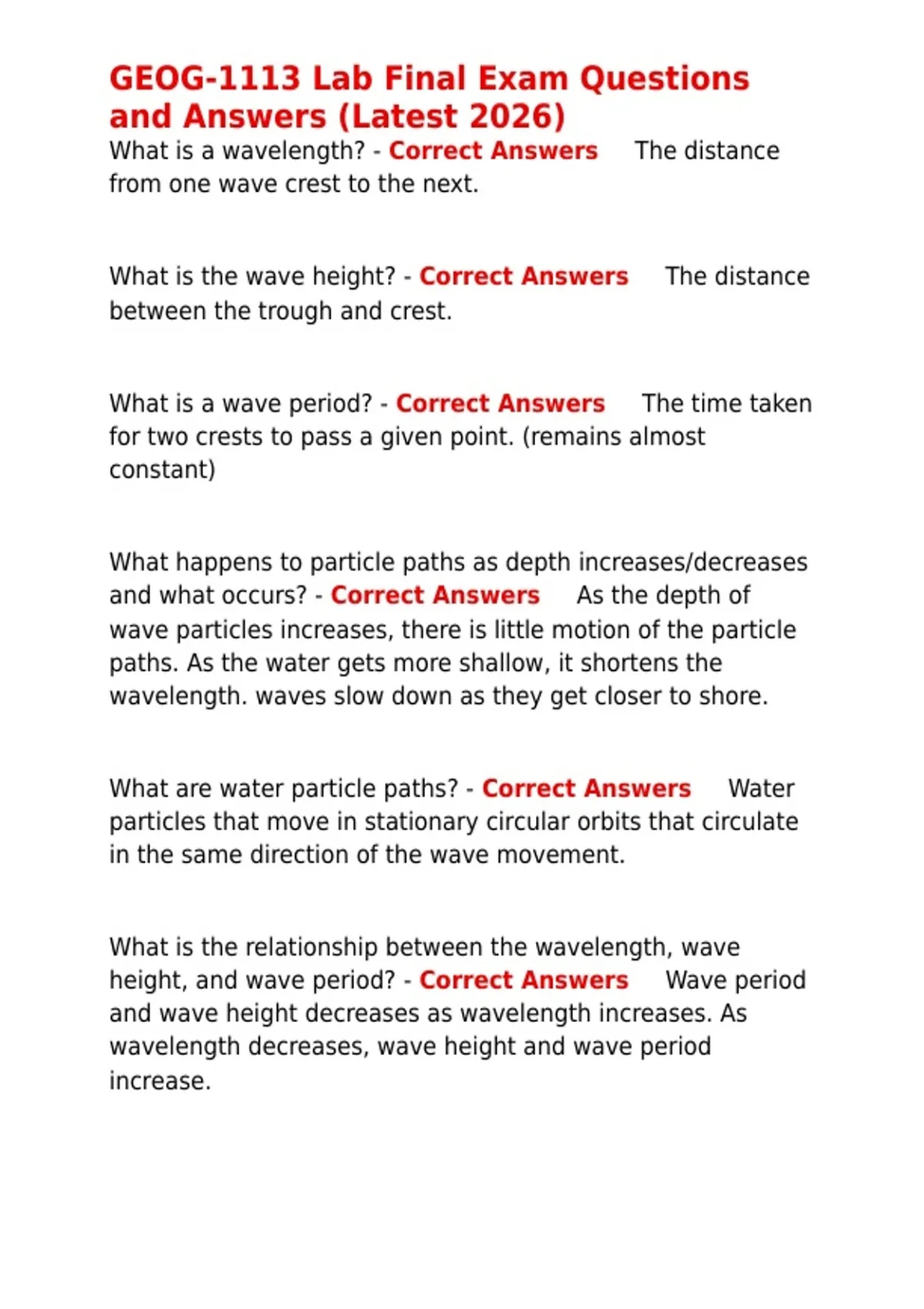 GEOG 1113 Exam Questions And Answers Latest 2026 - Stuvia US