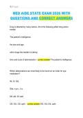 MED AIDE STATE EXAM 2026 WITH  QUESTIONS AND CORRECT ANSWERS