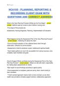 HCA100 - PLANNING&comma; REPORTING &  RECORDING CLIENT EXAM WITH  QUESTIONS AND CORRECT ANSWERS