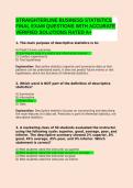 STRAIGHTERLINE BUSINESS STATISTICS FINAL EXAM QUESTIONS WITH ACCURATE VERIFIED SOLUTIONS RATED A&plus;