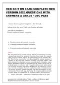 HESI EXIT RN EXAM COMPLETE NEW VERSION 2026 QUESTIONS WITH ANSWERS A GRADE 100&percnt; PASS