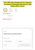 WGU D099 Sales Management OA &vert; Objective Assessment &vert; 70 Questions and Answers &vert; 2026 Update &vert; 100&percnt; Correct&period;