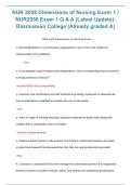 Package deal for NUR 2058&colon; Dimensions of Nursing Practice Exam 1 &ndash; Rasmussen 2026&sol;2027 &vert; Questions  & Answers Latest Update &vert; Already Graded A&plus;