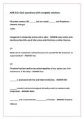 ANS 313&colon; Quiz questions with complete solutions