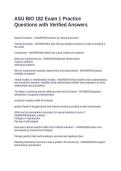 ASU BIO 182 Exam 1 Practice Questions with Verified Answers