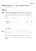 Pre-Assessment for Quantitative Analysis in Business &ndash; C723 2026&sol;2027