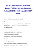 NUR2474  Pharmacology for Professional Nursing &ndash; Final Exam Quiz Bank &vert; Rasmussen College &vert; NCLEX-RN&reg; Safety Focus &vert; 2026&sol;2027 Rated 