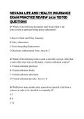 NEVADA LIFE AND HEALTH INSURANCE EXAM PRACTICE REVIEW 2026 TESTED QUESTIONS