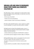 NEVADA LIFE AND HEALTH INSURANCE EXAM STUDY GUIDE 2026 COMPLETE SOLUTION SET