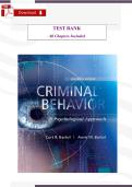 Criminal Behavior&colon; A Psychological Approach &lpar;11th Edition&comma; Bartol & Bartol&rpar; &ndash; Verified Test Bank & Study Guide &lpar;All Chapters Included&rpar;
