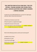 TNCC WRITTEN EXAM ACTUAL EXAM 2026 &vert; TNCC 9TH EDITION &vert; TRAUMA NURSING CORE COURSE &lpar;TNCC&rpar; EXAM &vert; UPDATED QUESTIONS AND CORRECT ANSWERS &vert; VERIFIED ANSWERS
