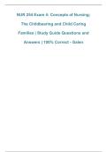 NUR 254 Exam 4 &ndash; Concepts of Nursing&colon; The Childbearing and Child Caring Families &vert; Galen 2026&sol;2027 &vert; Study Guide Questions and Answers &vert; 100&percnt; Correct
