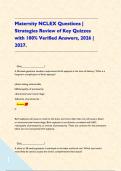 Maternity NCLEX Questions &vert; Strategies Review of Key Quizzes with 100&percnt; Verified Answers&comma; 2026 &vert; 2027&period;      