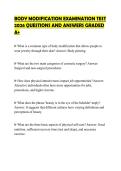 BODY MODIFICATION EXAMINATION TEST 2026 QUESTIONS AND ANSWERS GRADED A&plus;