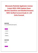 Minnesota Pesticide Applicator License 2025-2026 &vert; Exam Review Questions & Detailed Answers