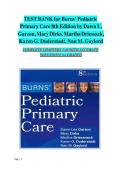 Test Bank for Burns' Pediatric Primary Care 8th Edition&comma; By Dawn Lee Garzon&comma; Mary Dirks&comma; Martha Driessnack&comma; Karen G&period; Duderstadt & Nan M&period; Gaylord &vert;&vert;All Chapters 1-43 Covered&vert; &vert; Latest Edition&vert;&vert;Complete A&plus; Guide&vert;