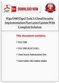 WGU D485 DGN2 TASK 1&colon; Cloud Security Implementation Plan Latest Update with complete solution