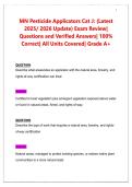 MN Pesticide Applicators Cat J 2025-2026 &vert; Exam Review Questions & Verified Answers