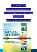 SOLUTION MANUAL Medical Assisting Administrative & Clinical Competencies &lpar;MindTap Course List&rpar; 9th Edition by Michelle Blesi&comma; All Chapters 1 - 58