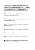 COLORADO ESTHETICIAN WRITTEN EXAM 2026 ACTUAL EXAMINATION TEST COMPLETE QUESTIONS AND SOLUTIONS GRADED A&plus;