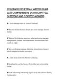 COLORADO ESTHETICIAN WRITTEN EXAM 2026 COMPREHENSIVE EXAM SCRIPT FULL QUESTIONS AND CORRECT ANSWERS